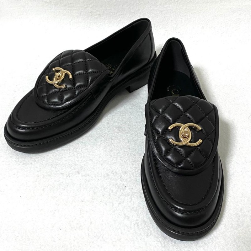 CHANEL シャネル ローファー 黒 37.5-