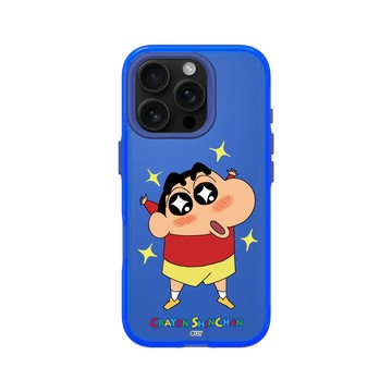 iPhone 16 Pro Clear 激光藍 - 蠟筆小新 Crayon Shinchan - 小新星星眼
