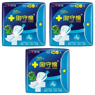 康乃馨 夜用極長御守棉 涼感  40cm  6片  3包