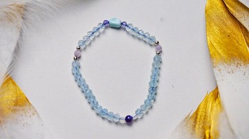 純手工製作海藍寶海紋石寶石手鏈