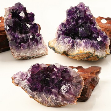 親寶水晶天然紫水晶擺件隨形原礦居家辦公室擺設消磁加磁水晶原石