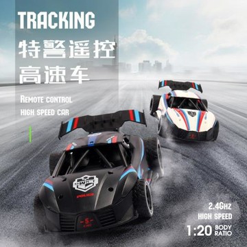 兒童無線遙控高速車2.4G高頻率特警概念車對頻漂移賽車兒童節禮物