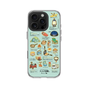 iPhone 16 Pro Clear Case（相機按鈕） 透明 - 大人の図鑑 - 露營編_圖鑑風