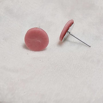 耳環，博洛尼亞耳環，圓形，粉紅，手工製作
