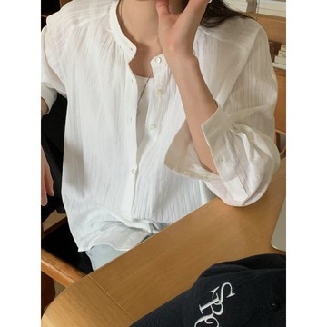 現貨🔥［ THE BRUNCH ］Ringo正韓🇰🇷知性氛圍感💕紋理綁帶襯衫