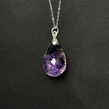 紫千層水膽項鍊 | 紫水晶 925純銀 天然水晶項鍊 S24AL31-05