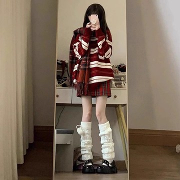 免運🔮日係針織堆堆襪女辣妹護膝春夏韓版學生毛球襪套洛麗塔jk長筒腿套韓版 素色長筒襪 高筒襪 過膝長襪 堆堆襪 襪子