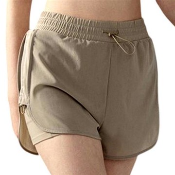 【米蘭精品】現貨+預購 高腰運動褲短褲緊身褲瑜珈褲內搭褲-假兩件抽繩休閒慢跑女褲子4色74ky42