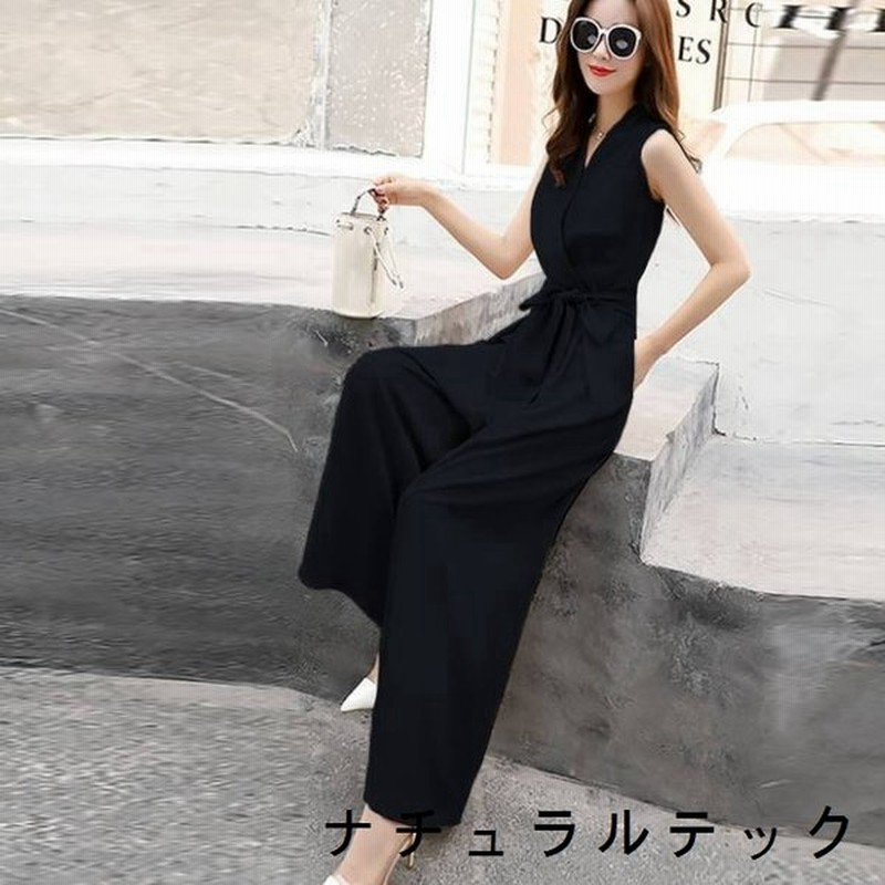 オールインワン ノースリーブ カシュクール ワイドパンツ サロペット ジャンプスーツ レディース ロンパース つなぎ 細見え レディースファッション ママファ 通販 Lineポイント最大0 5 Get Lineショッピング