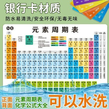 💖人氣熱賣💖初中化學元素週期表卡片知識點掛圖數學物理公式方程式大全pvc卡