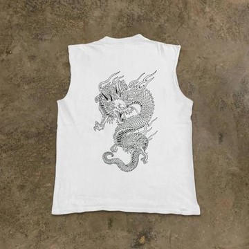 搞錢做慈善 吸風透氣純棉！oversize純色潮牌無袖背心坎肩打底衫