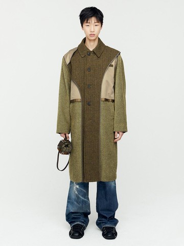 UNISEX INSIDE-OUT WOOL COAT (awa641u) [BROWN]