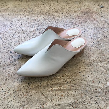 音樂主題 第3號 Jazz 爵士 穆勒鞋 白色 皮鞋 原創 尖頭鞋