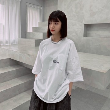 【PAGANS STORE】韓國 復古 古著 簡約 口袋 多色 印花 英文 標語 短袖 短tee
