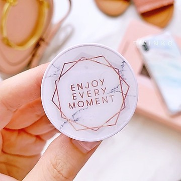 Twinko💗[PH075]自訂款*Enjoy Every Moment大理石標語手機氣囊支架/指環架/磁吸支架