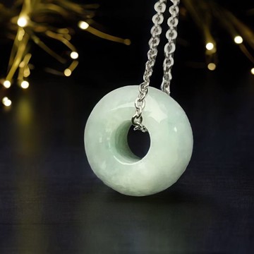 冰糯綠翡翠平安扣項鍊 | 天然緬甸玉翡翠A貨 | 送禮