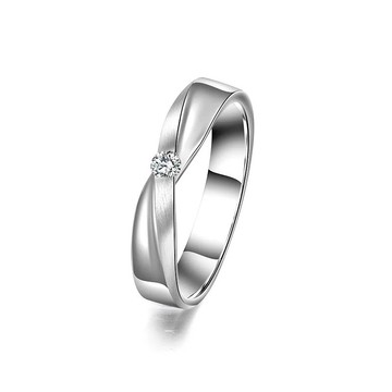 結婚戒指 /幸福纏綿 鑽石白鋼男戒