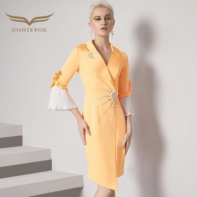 大人気☆ 新品♥coniefox パーティーロングドレス イエロー | www