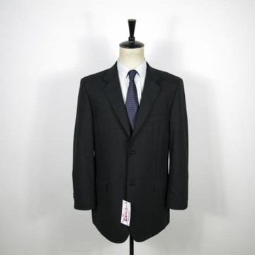 日本夏季寬松格子中年西裝180/96BB純羊毛灰色三粒扣紳士薄款單西