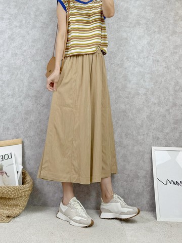 高質感絲棉寬褲裙