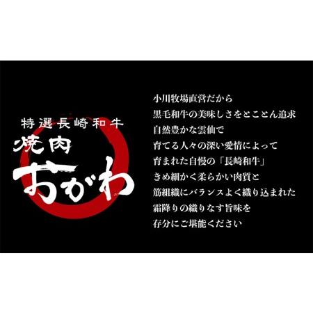 ふるさと納税 雲仙育ち おがわ牛 特選焼肉4点盛 上バラ・上モモ・上ロース・上カルビ 長崎県雲仙市