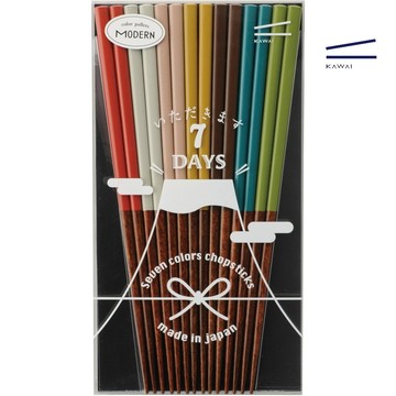 日本KAWAI 天然木筷七日筷7入組
