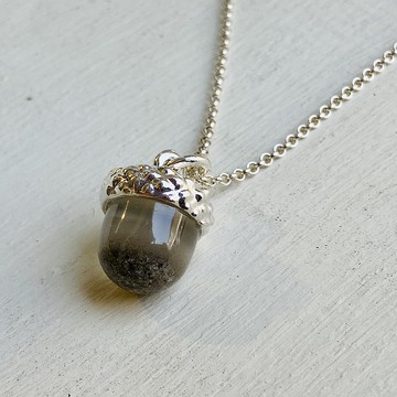 純銀 橡果 骨灰 項鍊 無吊牌 S330