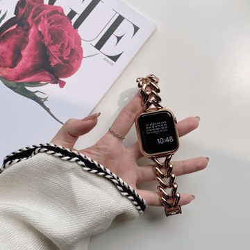 麻花V字不鏽鋼Apple Watch 金屬錶帶