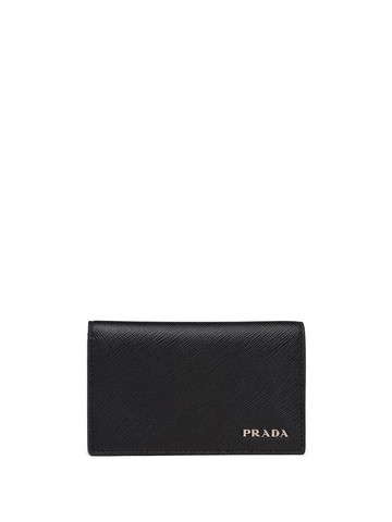 Prada - lettering logo cardholder - men - Leather - One Size - Black