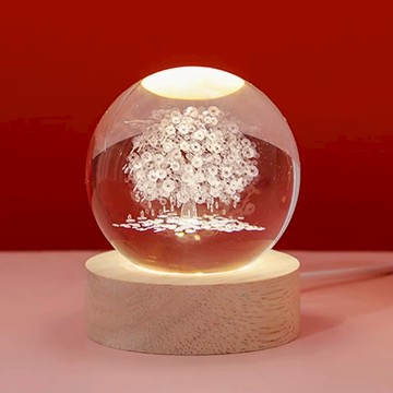 祝你新年發大財!『發財樹/搖錢樹』宇宙小夜燈/USB燈座/發光水晶球小夜燈-開店禮物/青春會謝幕,光不會熄！畢業季-/耶誕禮物/聖誕禮物/交換禮物