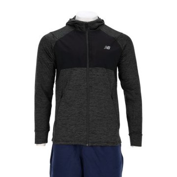 New Balance 男款 黑色 運動 美規 休閒 拉鍊 口袋 快乾 長袖 連帽 外套 MJ43206BK