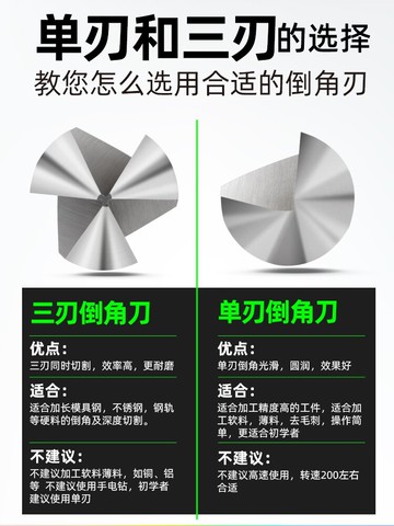 三刃單刃倒角刀去毛刺鉆床用倒角器90度擴孔鉆手工不銹鋼圓孔?鉆