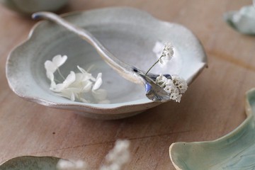 手工拉坯花瓣形陶瓷壺承/深盤/燭台