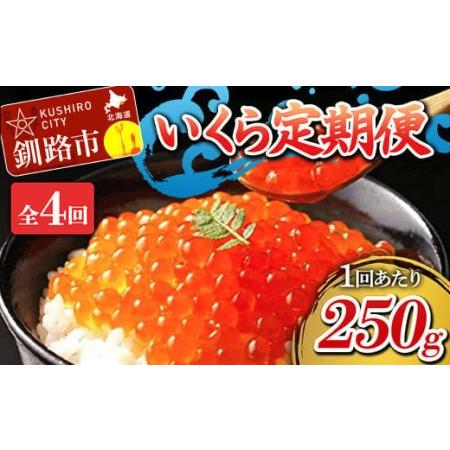 ふるさと納税 定期便 4か月連続 北海道産 いくら定期便 250g×4回 いくら 4か月 定期便 F4F-1706 北海道釧路市