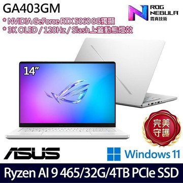 ASUS GA403GM-0092H465H-NBLO(AI 9 465/32G/4TB/RTX5060/14)特仕