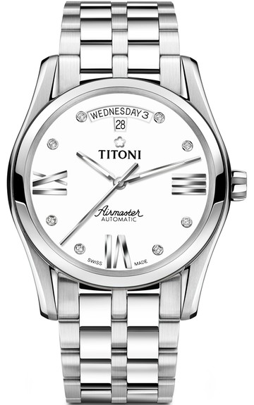 TITONI 梅花錶 AIRMASTER 空中霸王 系列 機械男腕錶(93808S-616)-39mm-白面鋼帶【刷卡回饋 分期0利率】【APP下單點數13倍送】