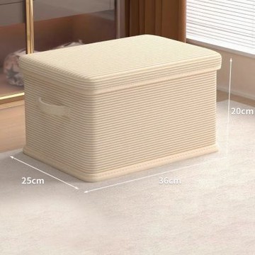 OAK&FIR 折疊收納整理箱 M  米色條紋36 * 25* 20cm