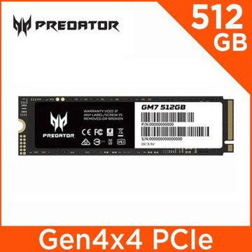 Acer Predator GM7 512GB M.2 2280 PCIe Gen4x4 SSD固態硬碟