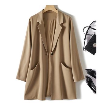 休閑咖色冷淡風復古西裝女闊版型一粒扣職業西裝外套休閑小西服潮
