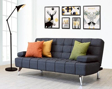 《瑪丹娜》貓抓皮 亞麻布 沙發床 三人沙發 三人座 快速出貨 WFH 在家工作 民宿 鐵腳 四色可選 工廠直營 全館批發價 【新生活家具】