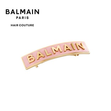 想給妳最好的【BALMAIN】粉紅經典logo髮夾(中)