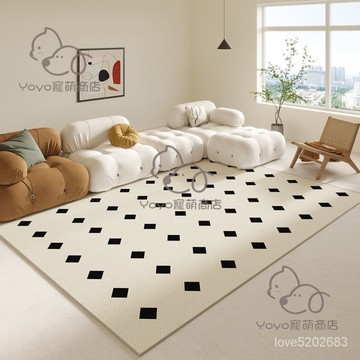 宅配免運😊客廳地毯高級感耐臟免洗可擦房間全鋪ins風臥室家用侘寂床邊地墊 地墊 墊子