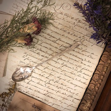 美國鍍銀雕花冰茶匙/攪拌匙