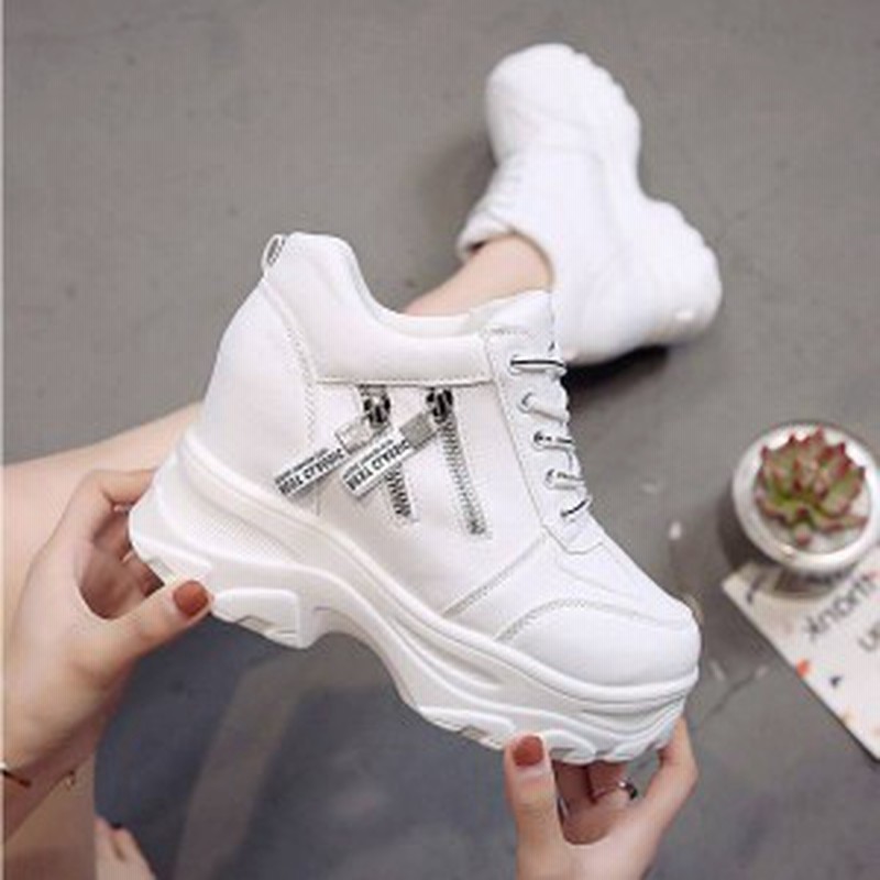 19新作欧米風 レディーススニーカー 運動風スニーカー靴 厚底スニーカーヒール10cm超柔らい走れるスニーカーsg151 通販 Lineポイント最大get Lineショッピング