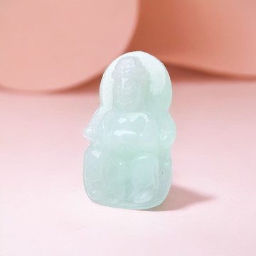 【天上聖母】果綠翡翠媽祖娘娘項鍊 | 天然緬甸玉翡翠A貨| 送禮