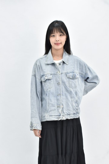 (2XL) wm studio 牛仔落肩淺藍色外套