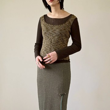 【NaSuBi Vintage】假兩件式針織古著上衣