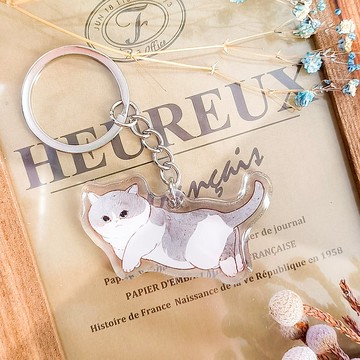 048短腿貓 Short-legged cat/晶透吊飾 stationery charm