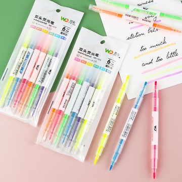 彩色熒光筆 雙頭螢光筆 螢光彩繪筆 熒光筆 淺色螢光筆 彩色螢光筆 記號筆 熒光筆 幾號筆