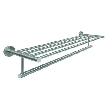 雙手萬能 皇家精品角形單桿毛巾置衣架 - 適用於牆面安裝 穩定美觀耐用 台灣製造  22 x 65 x 12cm  1個  不鏽鋼
